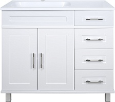 Misty Тумба с раковиной Купер 90 L 4 ящика белая